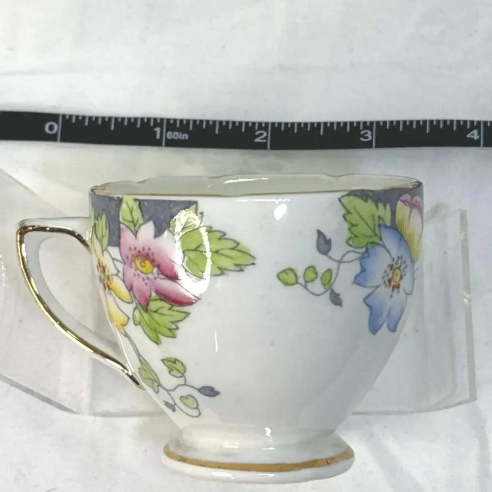 Vintage Rosina England‎ Floral Bone China Tea Cup & Saucer